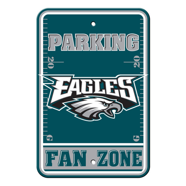 Letrero de plástico de los Philadelphia Eagles de 12 x 18 pulgadas, estilo estacionamiento para aficionados CO