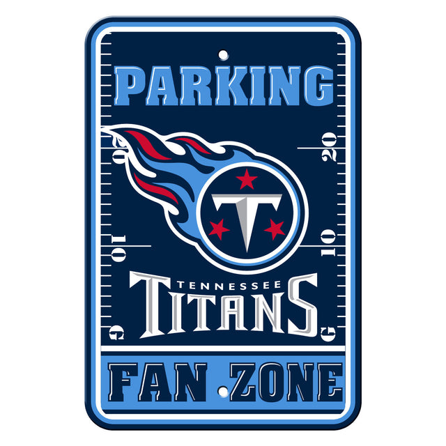 Letrero de plástico de los Tennessee Titans de 12 x 18 pulgadas, estilo estacionamiento para aficionados CO