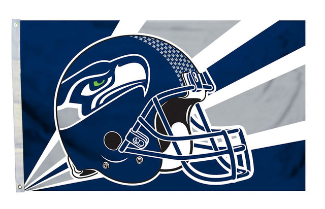 Diseño de casco de 3 x 5 con la bandera de los Seattle Seahawks