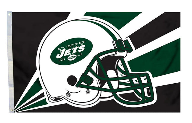 Diseño de casco de 3x5 con la bandera de los New York Jets