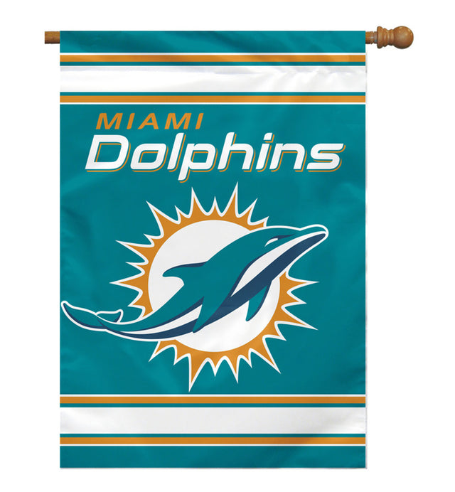 Bandera de los Miami Dolphins de 28 x 40 pulgadas, estilo bandera de casa, 2 lados, CO