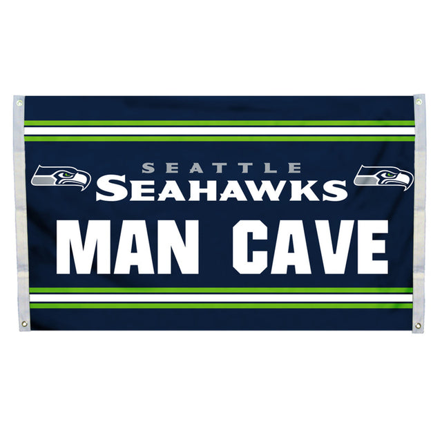 Bandera de los Seattle Seahawks de 3 x 5 pulgadas para la cueva del hombre