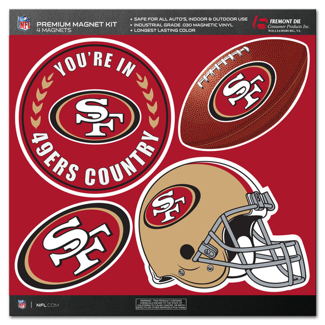 Kit de imanes de 4 piezas de los San Francisco 49ers