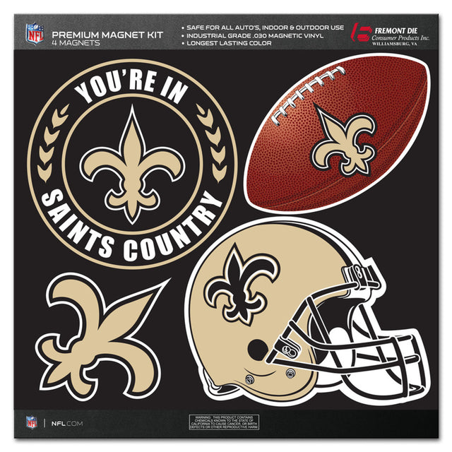 Kit de imanes de los New Orleans Saints de 4 piezas