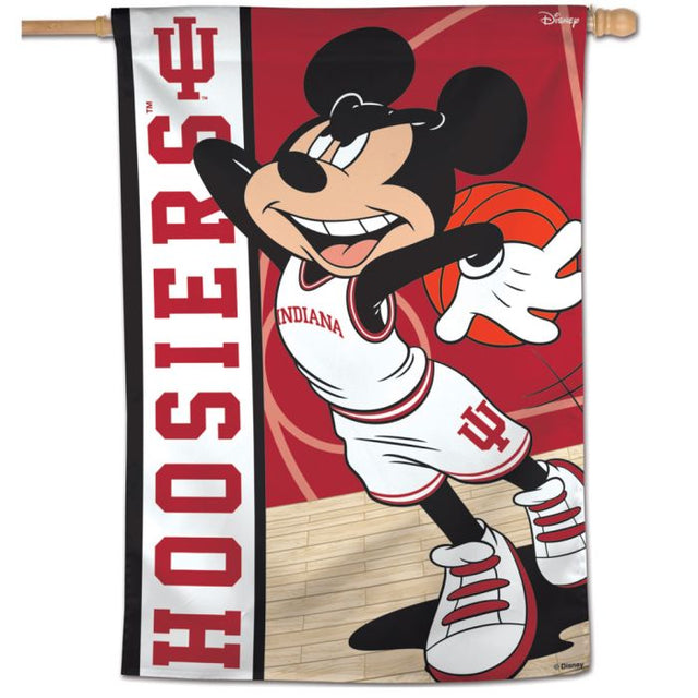 Bandera vertical de baloncesto de Mickey Mouse de Indiana Hoosiers/Disney de 28" x 40"