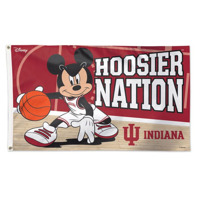 Indiana Hoosiers / Disney MICKEY MOUSE BASKETBALL Flag - Deluxe 3' X 5'