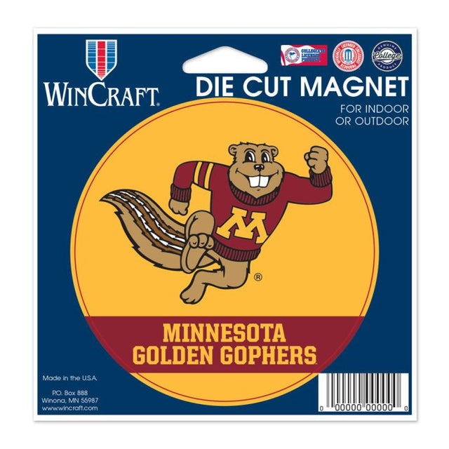 Imán troquelado de Minnesota Golden Gophers de 4,5" x 6"