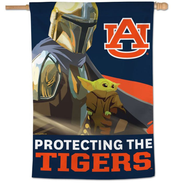 Bandera vertical de Auburn Tigers / Star Wars MANDALORIAN de 28" x 40"