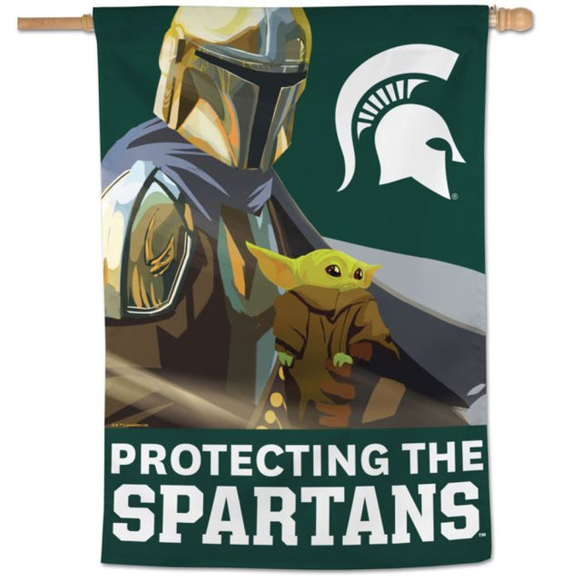 Bandera vertical de los Spartans de Michigan State / Star Wars MANDALORIAN de 28" x 40"