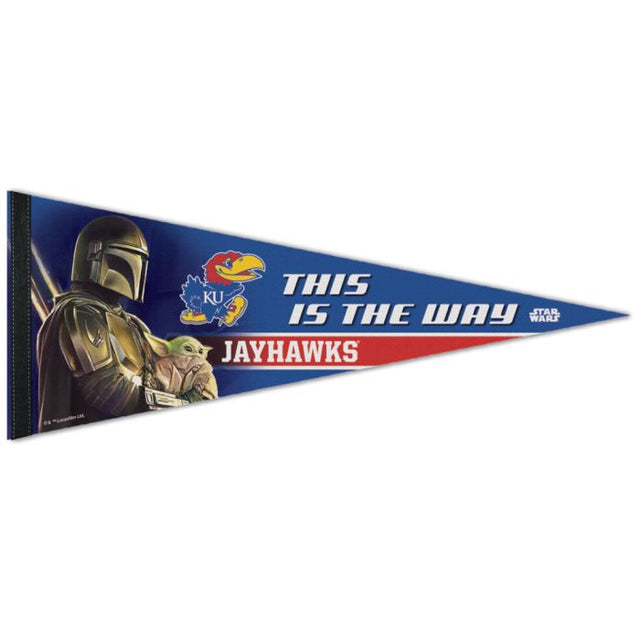 Banderín premium de los Kansas Jayhawks/Star Wars MANDALORIAN de 30 x 76 cm