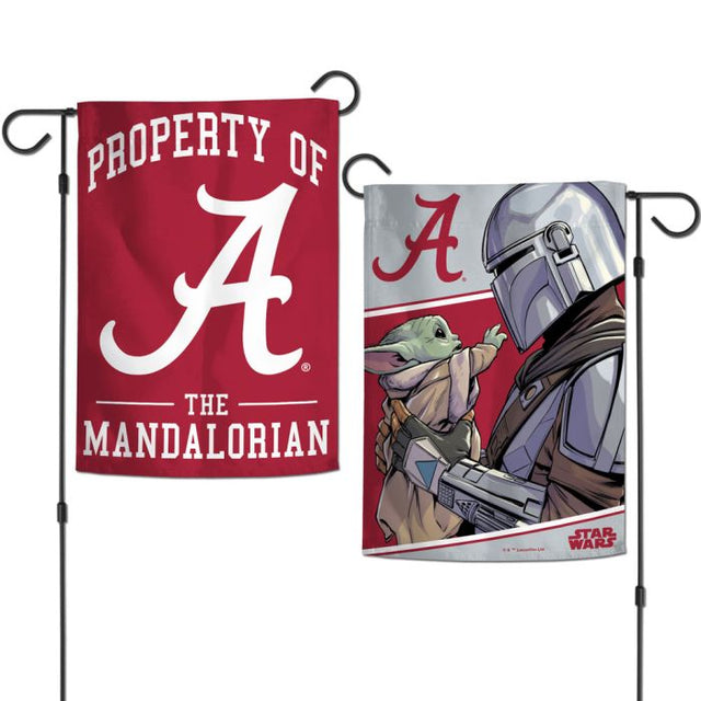 Banderas de jardín de Alabama Crimson Tide / Star Wars MANDALORIAN de 2 lados, 12,5" x 18"