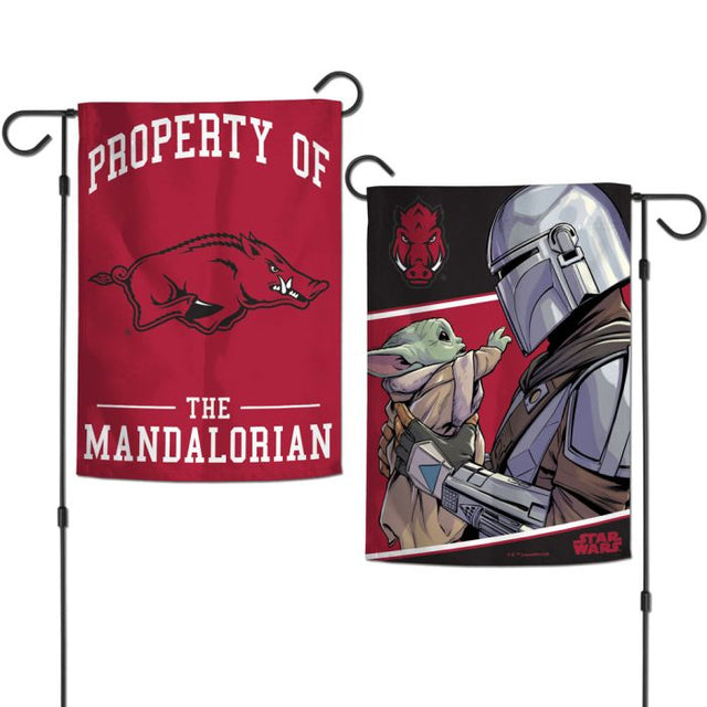 Arkansas Razorbacks / Star Wars MANDALORIAN Garden Flags 2 sided 12.5" x 18"