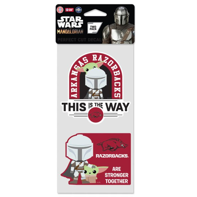 Arkansas Razorbacks / Star Wars MANDALORIAN Perfect Cut Decal Set of two 4"x4"