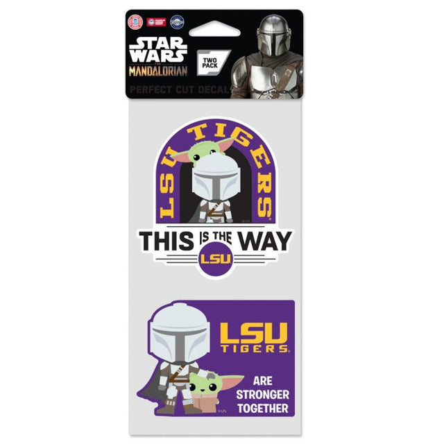 LSU Tigers / Star Wars MANDALORIAN Perfect Cut Decal Set of two 4"x4"