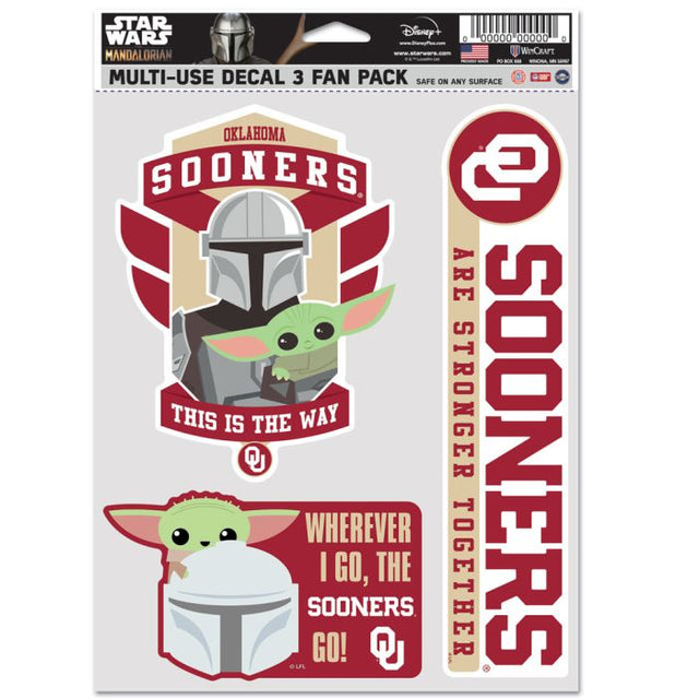 Oklahoma Sooners / Star Wars Mandalorian Multi Use 3 Fan Pack