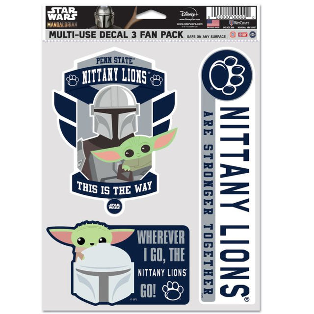 Paquete multiusos para 3 fanáticos de Penn State Nittany Lions / Star Wars Mandalorian