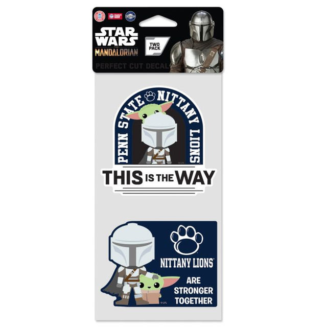 Juego de dos calcomanías de corte perfecto de Penn State Nittany Lions / Star Wars Mandalorian de 4" x 4"