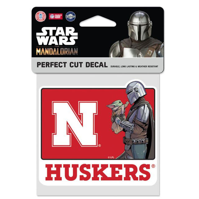 Nebraska Cornhuskers / Star Wars Mandalorian Perfect Cut Color Decal 4" x 4"