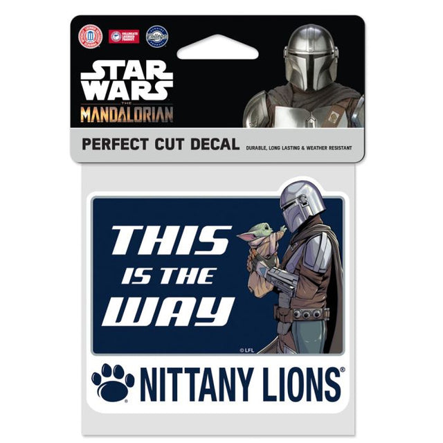 Calcomanía de color de corte perfecto de los Penn State Nittany Lions/Star Wars Mandalorian de 4" x 4"