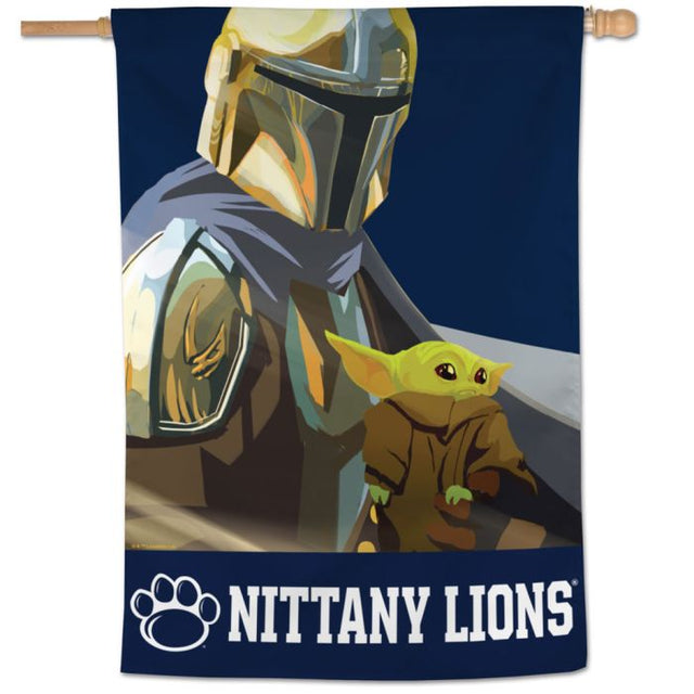 Bandera vertical de los Penn State Nittany Lions/Star Wars Mandalorian de 28" x 40"