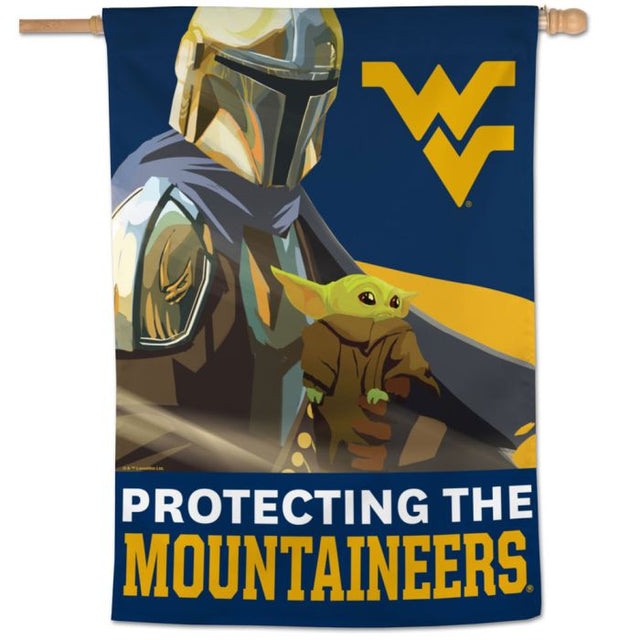 Bandera vertical de los West Virginia Mountaineers / Star Wars Mandalorian de 28" x 40"