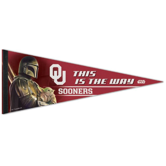 Banderín premium de Oklahoma Sooners / Star Wars Mandalorian de 12" x 30"