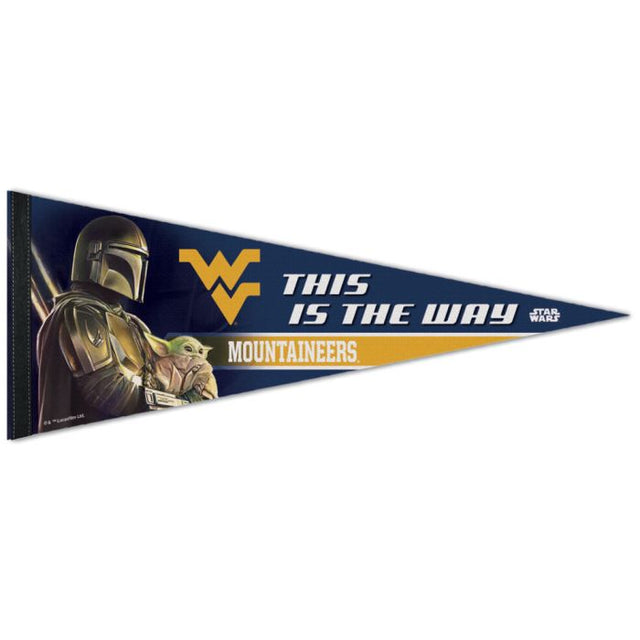 Banderín premium de West Virginia Mountaineers / Star Wars Mandalorian de 12" x 30"