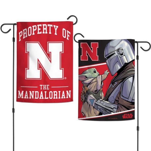 Nebraska Cornhuskers / Star Wars Mandalorian Garden Flags 2 sided 12.5" x 18"