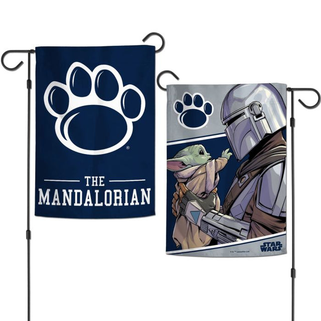 Banderas de jardín de Penn State Nittany Lions / Star Wars Mandalorian de 2 lados, 12,5" x 18"