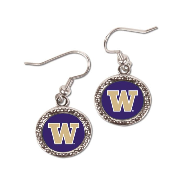 Pendientes de Washington Huskies en cartulina redonda