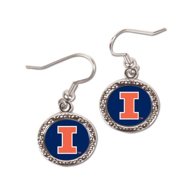 Illinois Fighting Illini Earrings Jewelry Carded Round