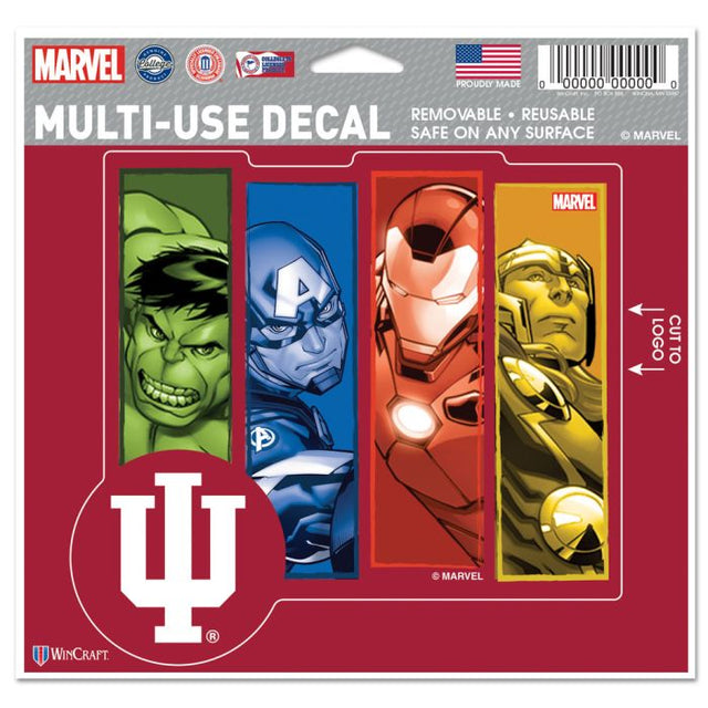 Calcomanía multiusos de Marvel de Indiana Hoosiers/Marvel (C) 2021: corte con el logotipo de 5" x 6"