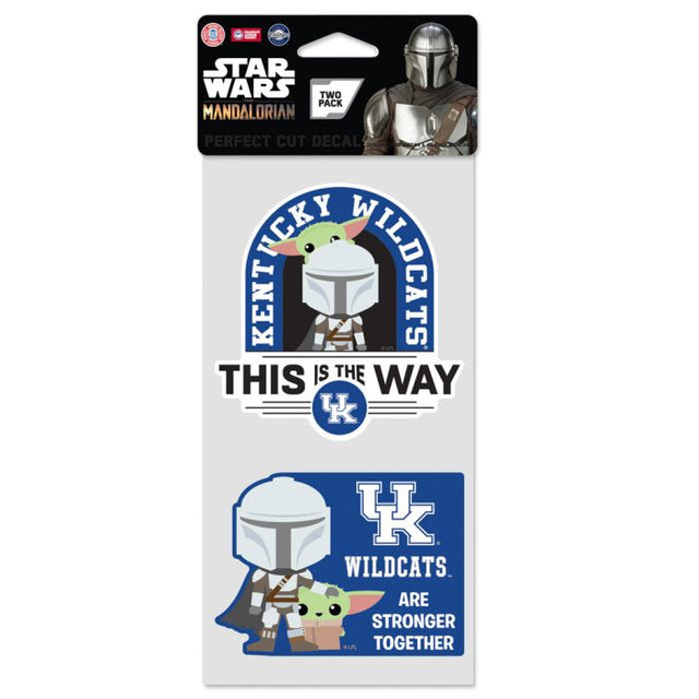 Juego de dos calcomanías de corte perfecto de Kentucky Wildcats / Star Wars MANDALORIAN de 4" x 4"