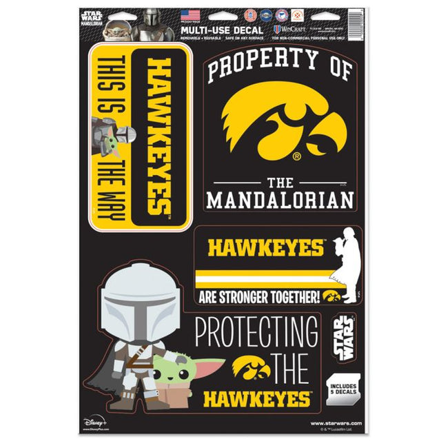 Iowa Hawkeyes / Star Wars MANDALORIAN Multi-Use Decal 11" x 17"