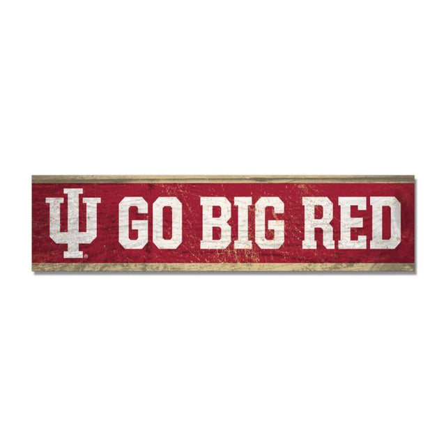 Imán de madera de Indiana Hoosiers GO BIG RED de 1,5" x 6"