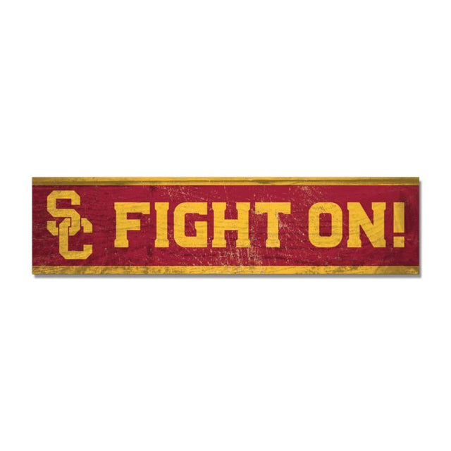 USC Trojans FIGHT ON! Wooden Magnet 1.5" X 6"