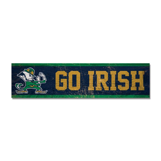 Notre Dame Fighting Irish GO IRISH Imán de madera de 1,5" x 6"