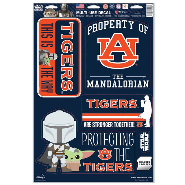 Calcomanía multiusos Auburn Tigers / Star Wars MANDALORIAN de 11" x 17"