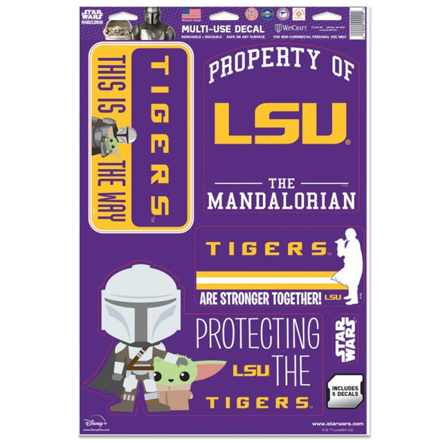 LSU Tigers / Star Wars MANDALORIAN Multi-Use Decal 11" x 17"