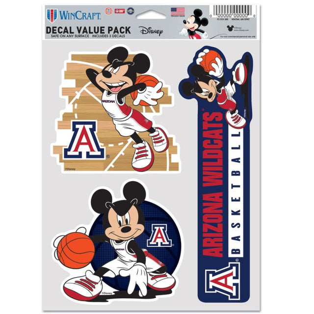 Arizona Wildcats / Disney MICKEY MOUSE BAKETBALL Multi Use 3 Fan Pack