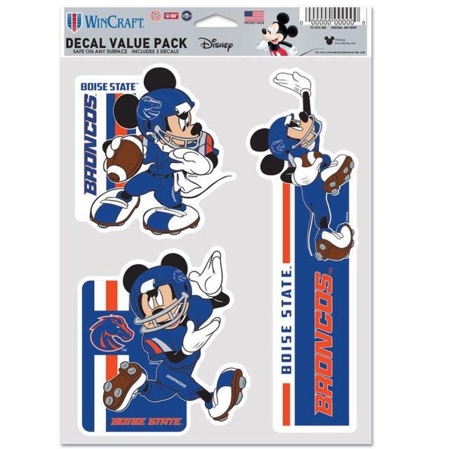 Boise State Broncos MICKEY MOUSE FOOTBALL Multi Use 3 Fan Pack