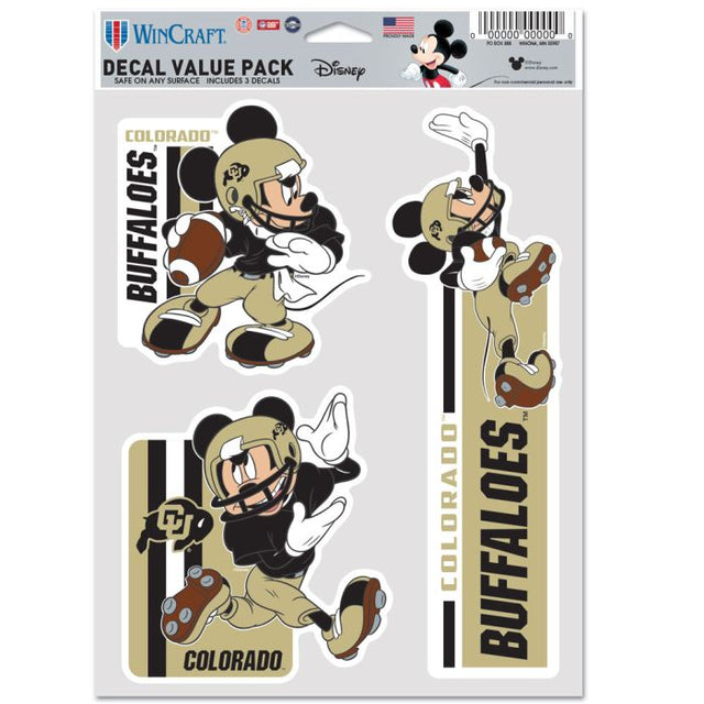 Colorado Buffaloes / Disney MICKEY MOUSE FOOTBALL Multi Use 3 Fan Pack