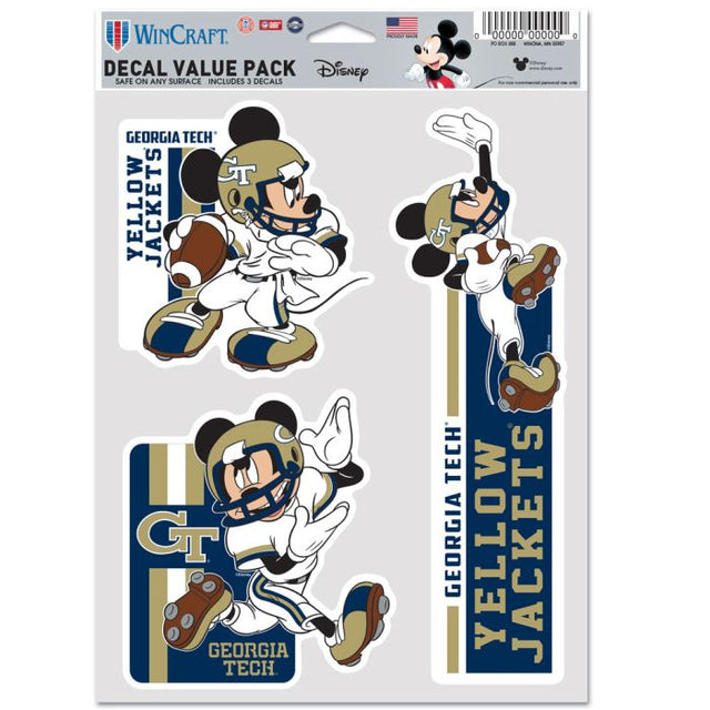 Georgia Tech Yellow Jackets / Disney MICKEY MOUSE FOOTBALL Multi Use 3 Fan Pack