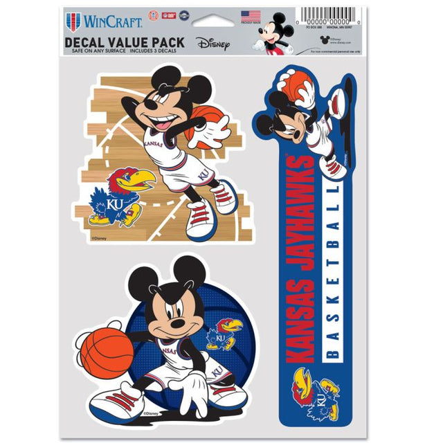 Paquete de 3 ventiladores multiusos de baloncesto de Mickey Mouse de Kansas Jayhawks/Disney