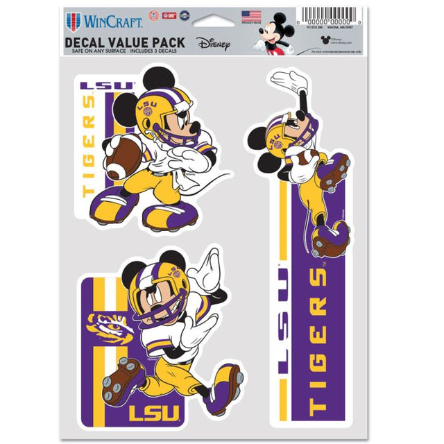 LSU Tigers / Disney MICKEY MOUSE FOOTBALL Multi Use 3 Fan Pack