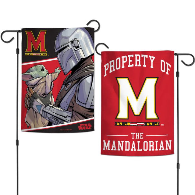 Banderas de jardín Maryland Terrapins / Star Wars MANDALORIAN de 2 lados, 12,5" x 18"