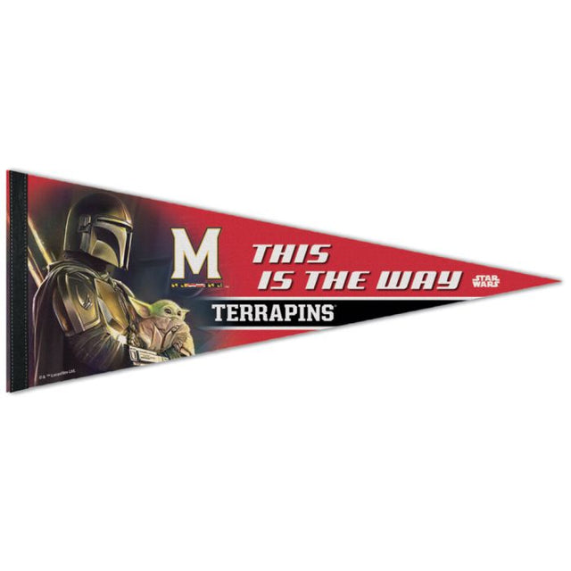 Banderín premium de Maryland Terrapins / Star Wars MANDALORIAN de 12" x 30"