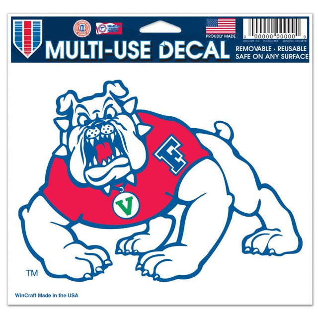 Fresno State Bulldogs Multi-Use Decal -Clear Bckrgd 5" x 6"