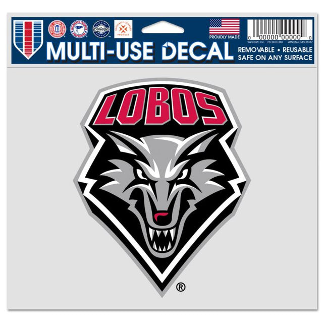 New Mexico Lobos Multi-Use Decal -Clear Bckrgd 5" x 6"