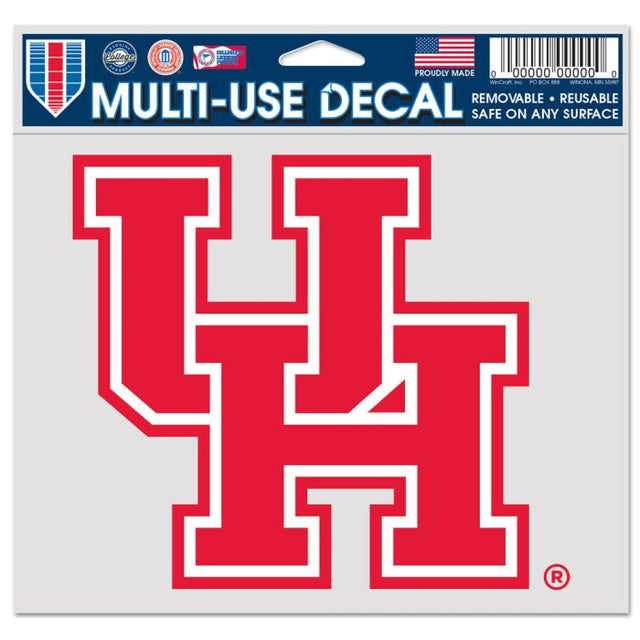 Houston Cougars Multi-Use Decal -Clear Bckrgd 5" x 6"